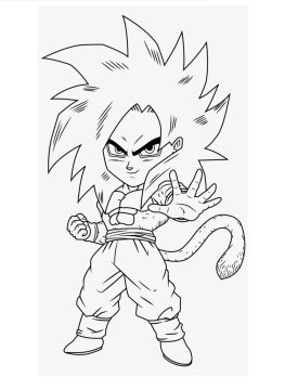 Desenho Imprimível do Goku fácil de Colorir com Canetinha