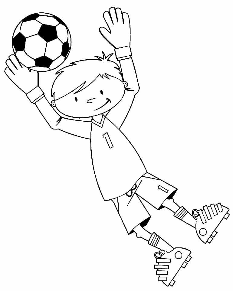 Desenho de Goleiro Bonito para Colorir