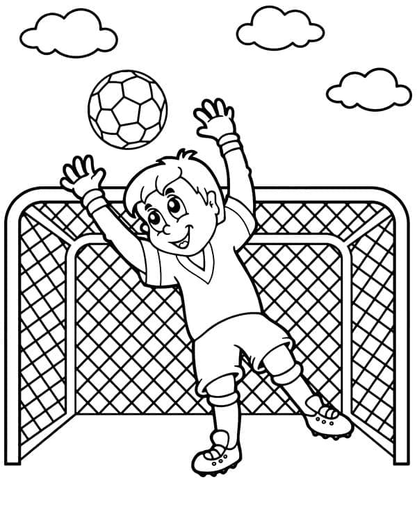 Desenho de Goleiro Feliz para Colorir