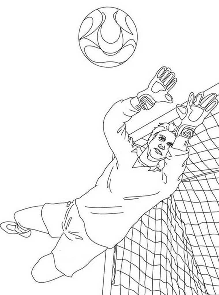 Desenho de Goleiro Profissional para Colorir