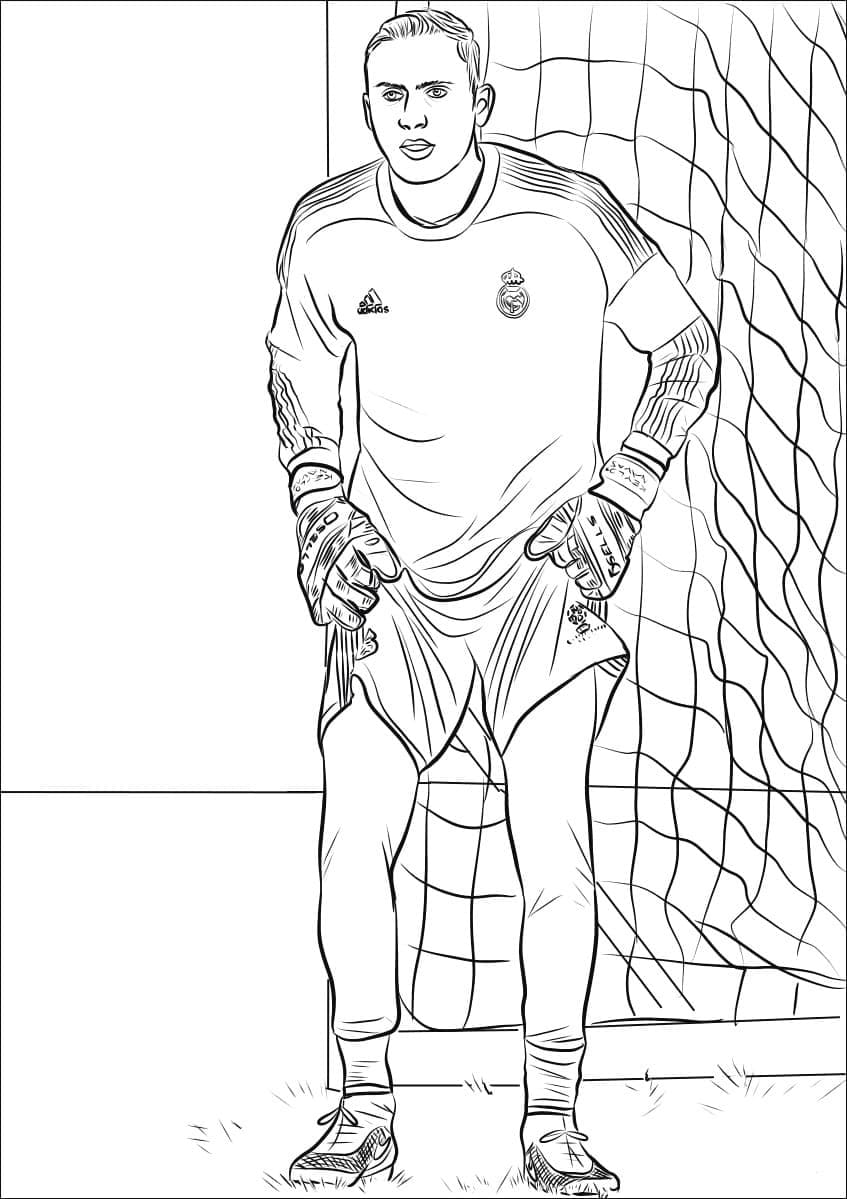 Desenho de Keylor Navas Goleiro para Colorir