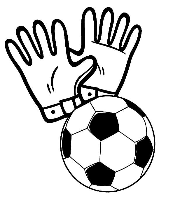 Desenho de Luvas de Goleiro para Colorir