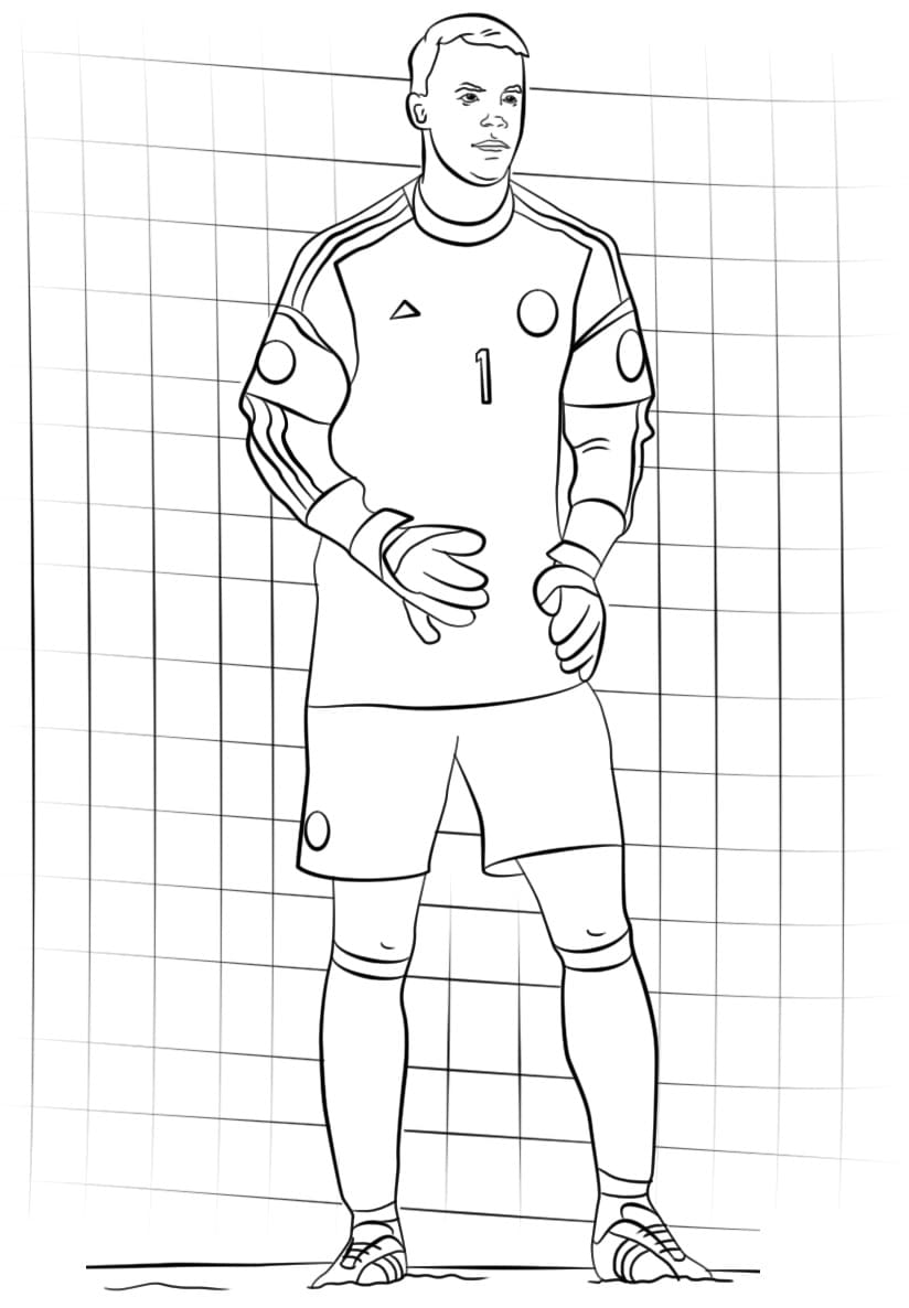 Desenho de Manuel Neue Goleiro para Colorir