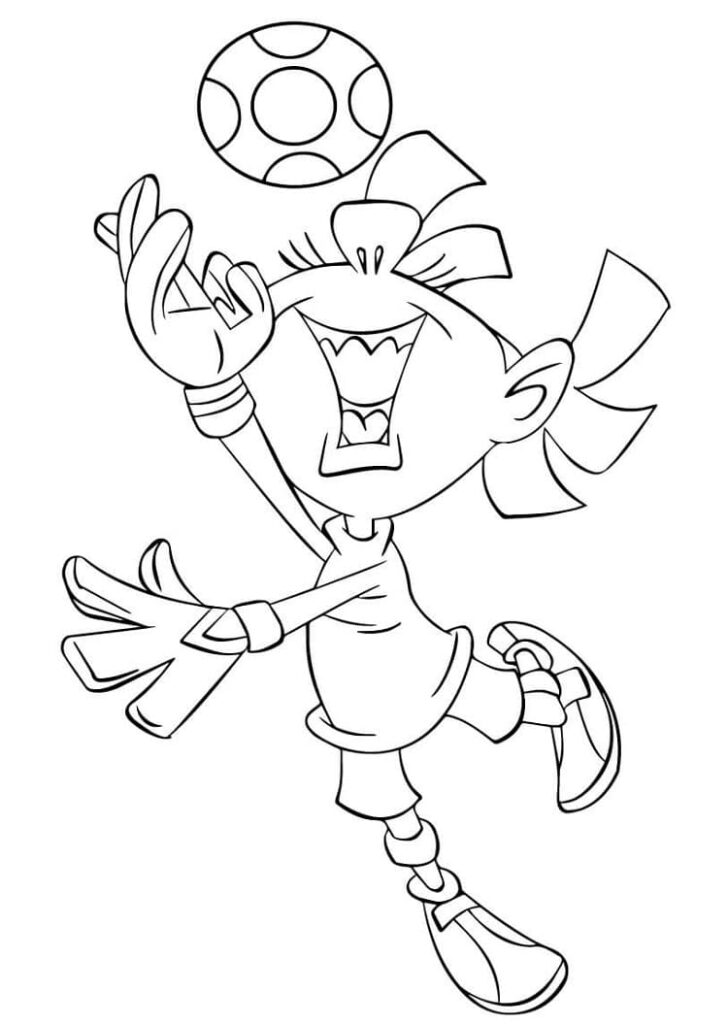 Desenho de Menina Goleiro para Colorir