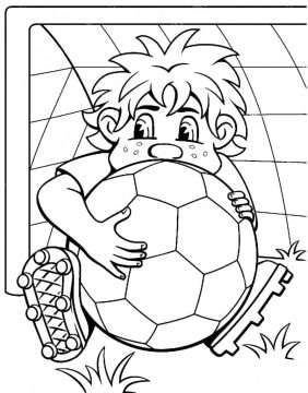 Desenho de Pequeno Goleiro para Colorir