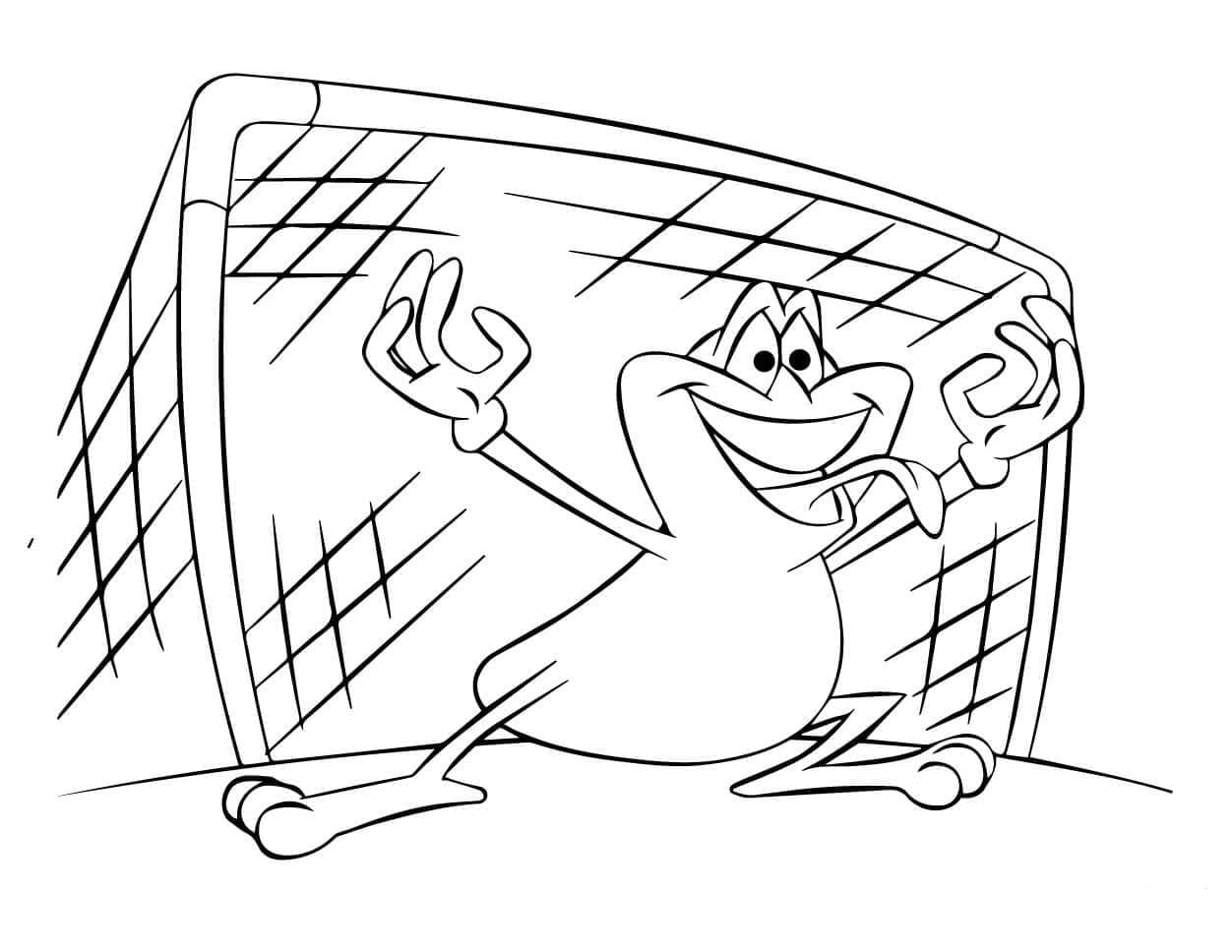 Desenho de Sapo Goleiro para Colorir