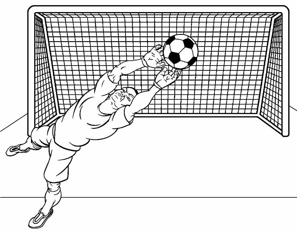 Desenho de um Goleiro para Colorir