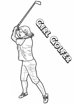 Desenho Jogando Golfe para Colorir 9