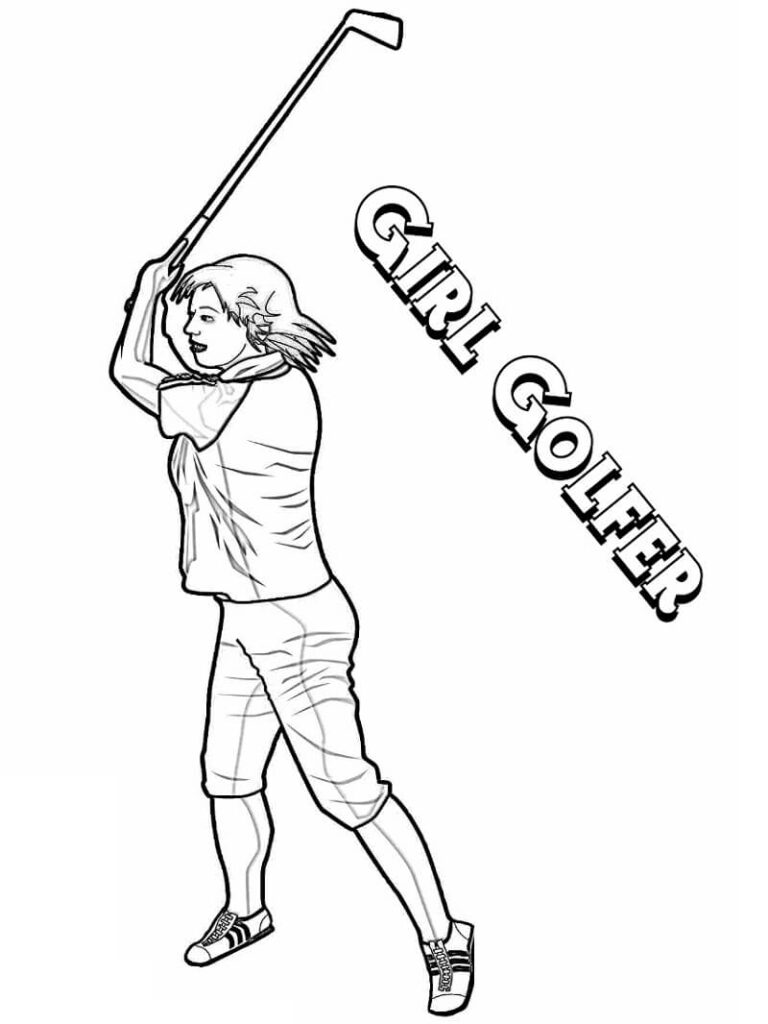 Desenho Jogando Golfe para Colorir 9