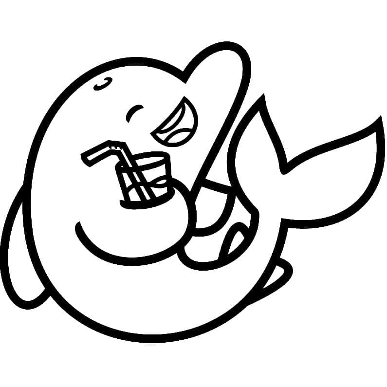 Desenho de Golfinho Adorável para Colorir