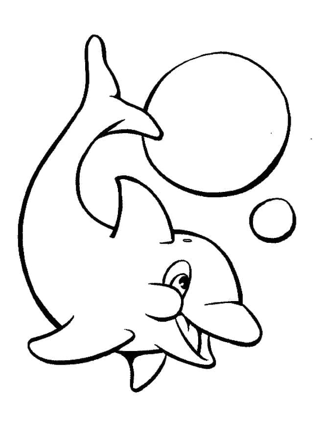 Desenho de Golfinho Fofo para Colorir