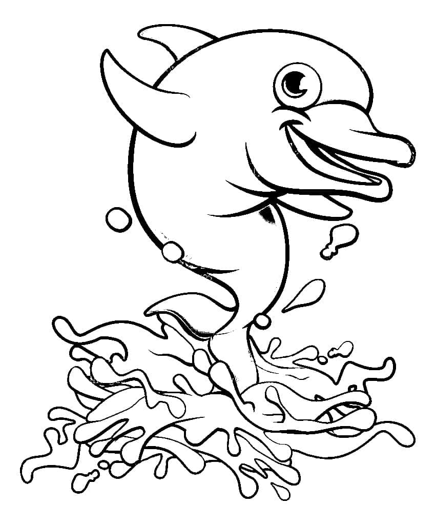 Desenho de Golfinho Grátis para Crianças para Colorir
