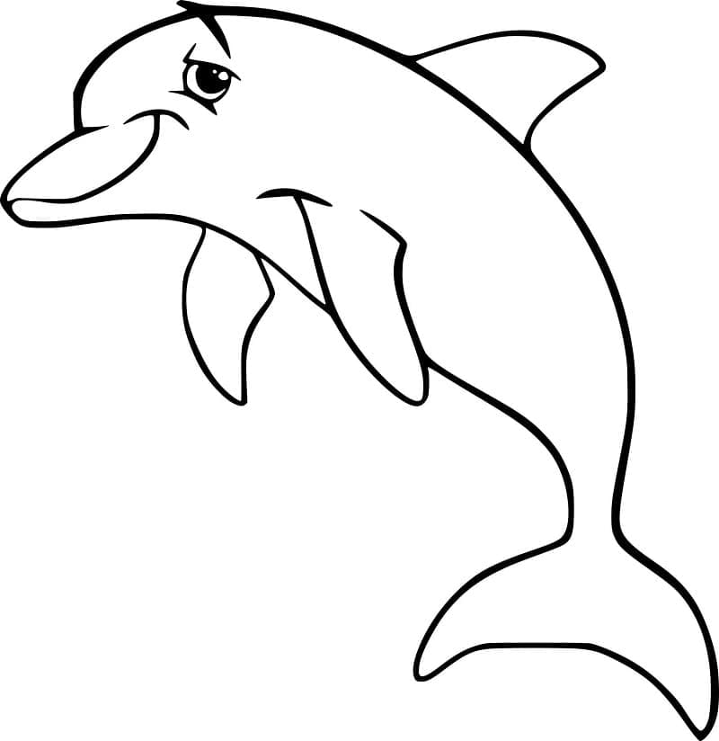 Desenho de Golfinho Muito Fofo para Colorir