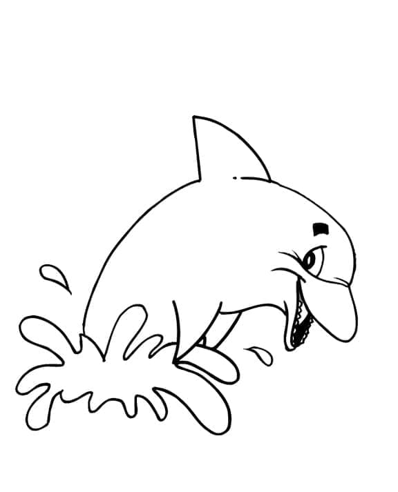 Desenho de Golfinho Saltando para Colorir