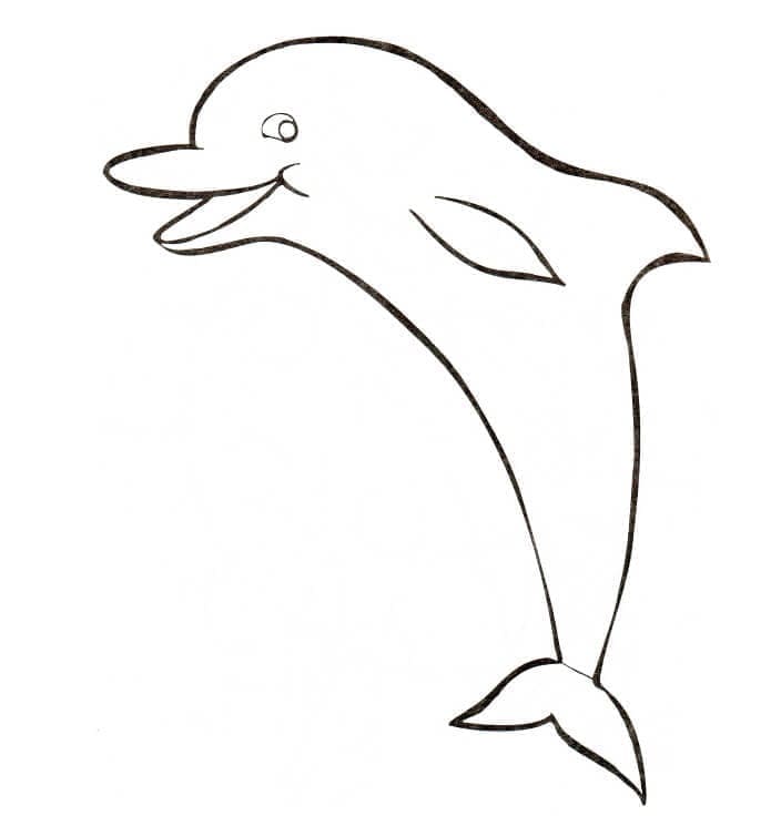 Desenho de Golfinho Sorridente para Colorir