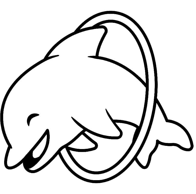 Desenho de Pequeno Golfinho para Colorir