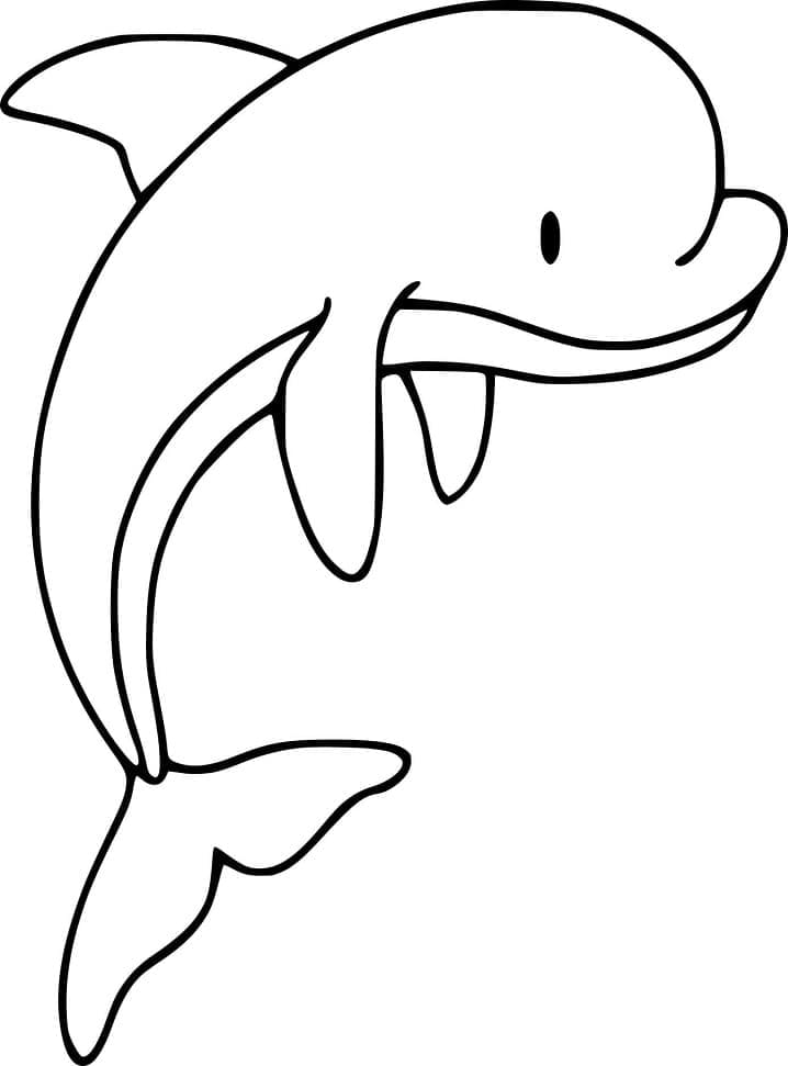 Desenho de um Golfinho Adorável para Colorir