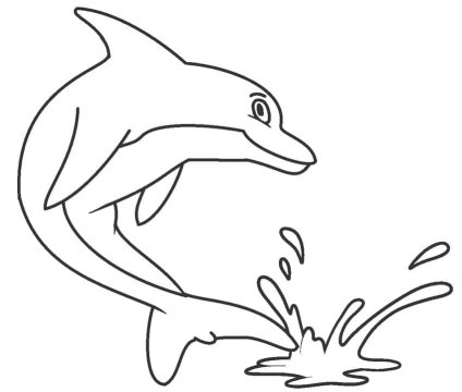 Desenho de Um Golfinho Saltando para Colorir