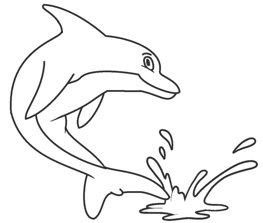 Desenho de um Golfinho Saltando para Colorir