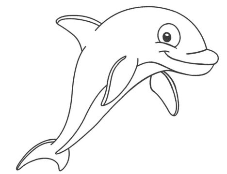 Desenho de Um Golfinho Sorridente para Colorir