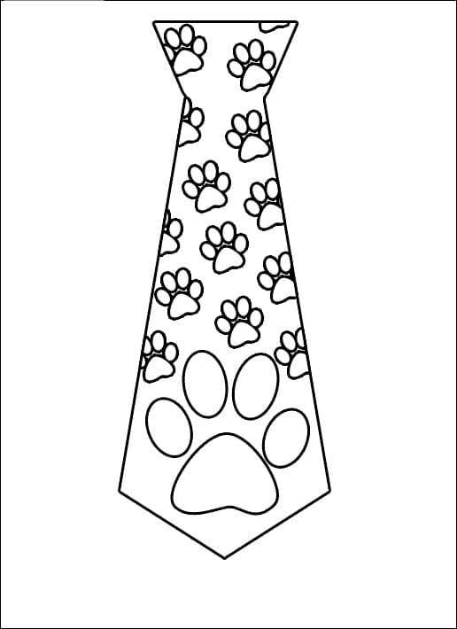 Desenho de Gravata com Patas de Cachorro para Colorir