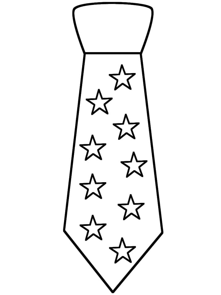 Desenho Gravata com Estrelas para Colorir