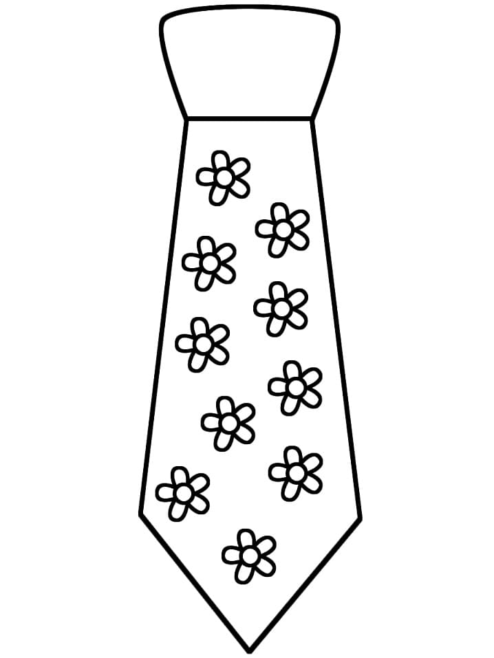Desenho Gravata com Flores para Colorir