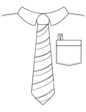 Desenho Gravata e Camisa para Colorir