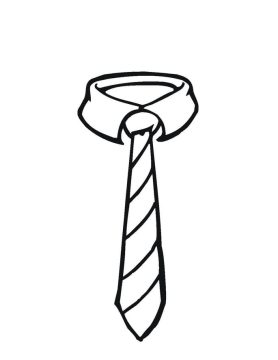Desenho Gravata postá na Gola da Camisa para Colorir