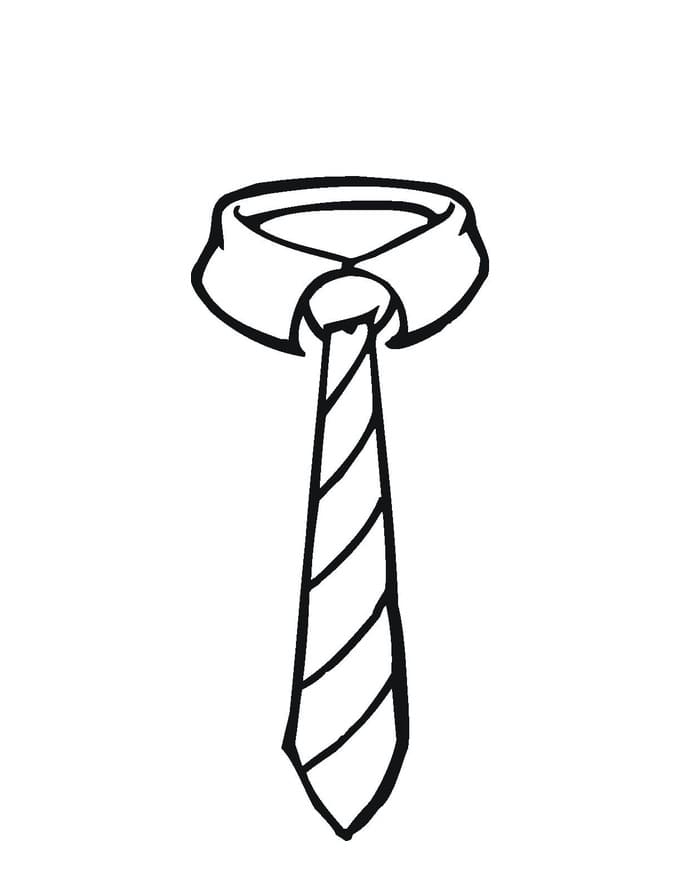 Desenho Gravata Postá na Gola da Camisa para Colorir