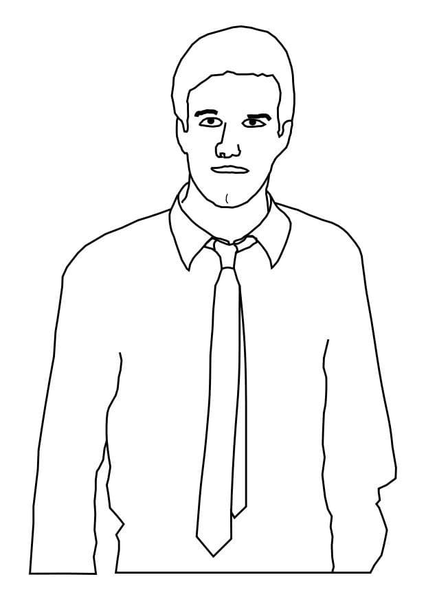 Desenho Homem de Gravata para Colorir