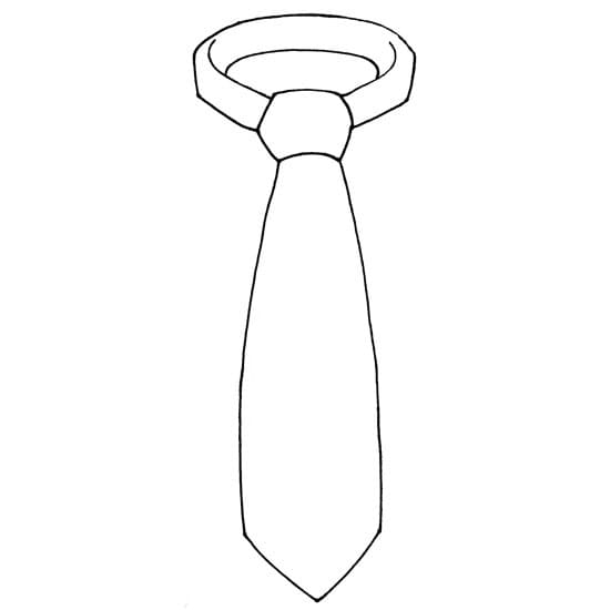 Desenho Pdf de Gravata Simples para Colorir