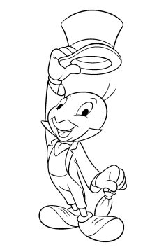 Desenho de Grilo Falante para Colorir