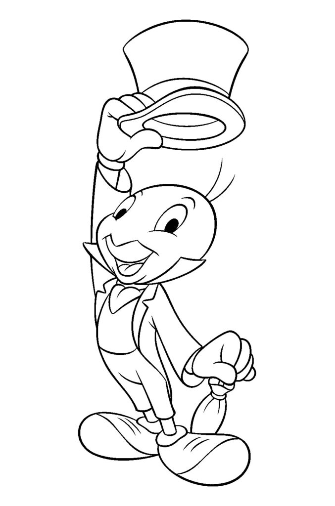 Desenho de Grilo Falante para Colorir