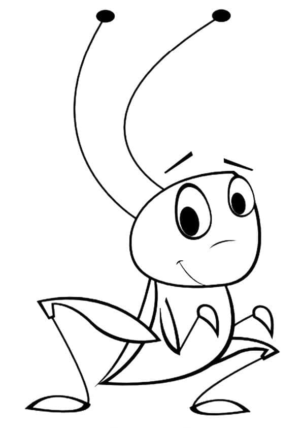 Desenho de Grilo de Desenho Animado para Colorir