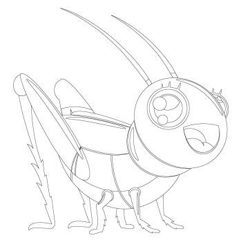 Desenho de Um Grilo adorável para Colorir