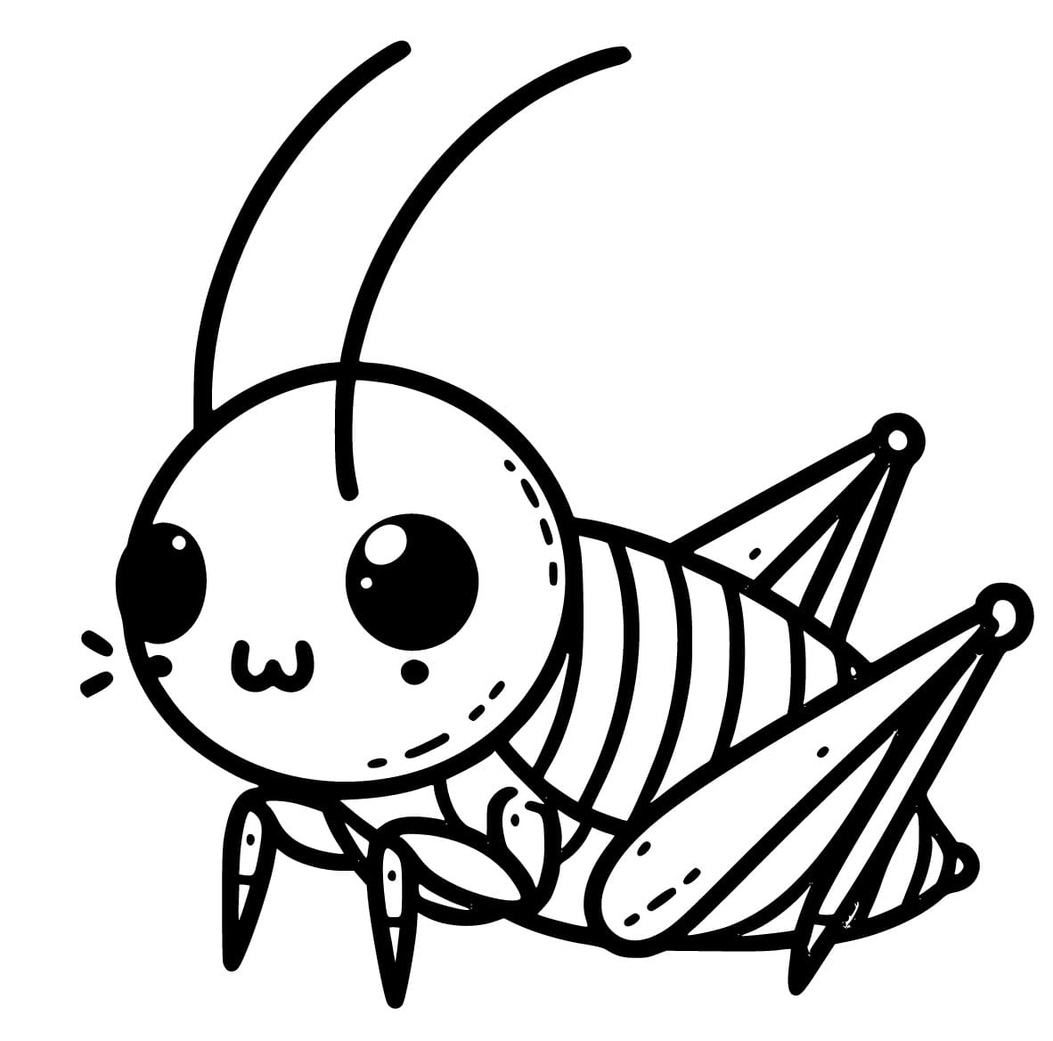 Desenho de um Grilo Fofo para Colorir