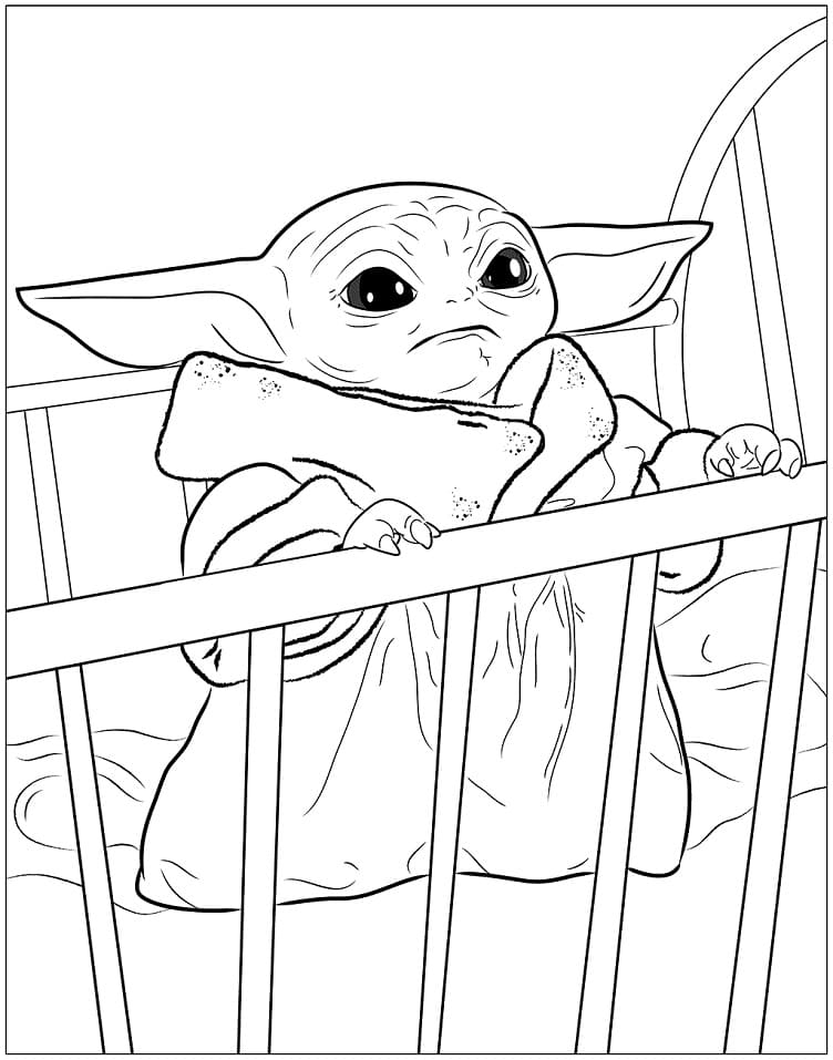 Desenho de Grogu Grátis Download para Colorir