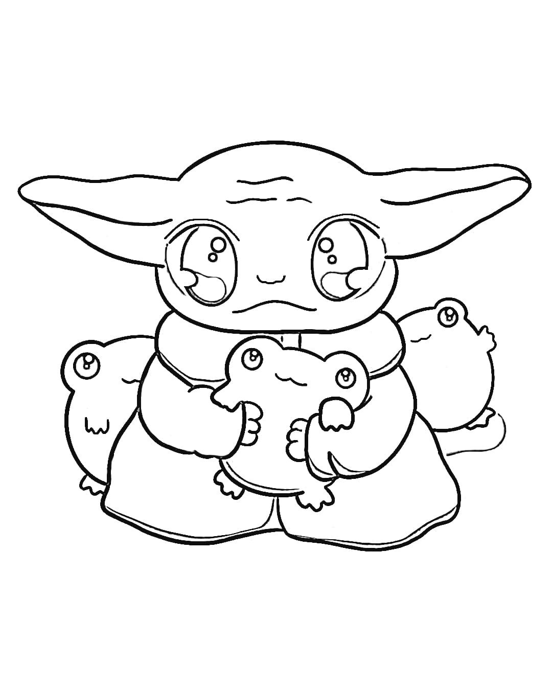 Desenho de Grogu Grátis para Colorir