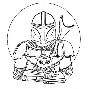 Desenho de Grogu Imprimível para Imprimir e Colorir