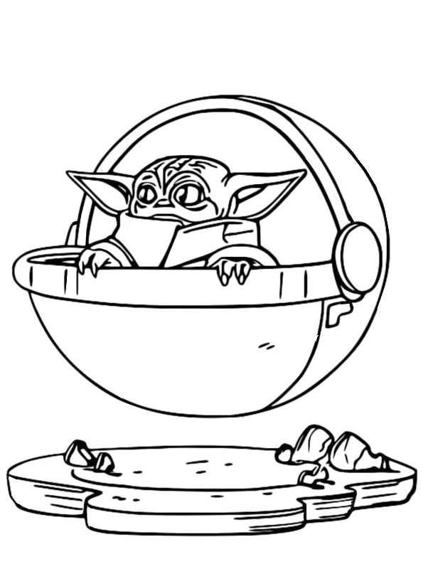 Desenho de Grogu Imprimivel Pdf para Colorir
