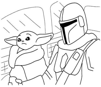 Desenho de Grogu para Colorir e Imprimir grátis