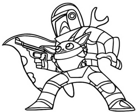 Desenho de Grogu para Colorir e Pintar Pdf