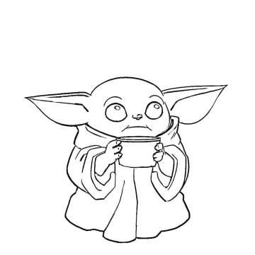Desenho de Grogu para Pintar Download