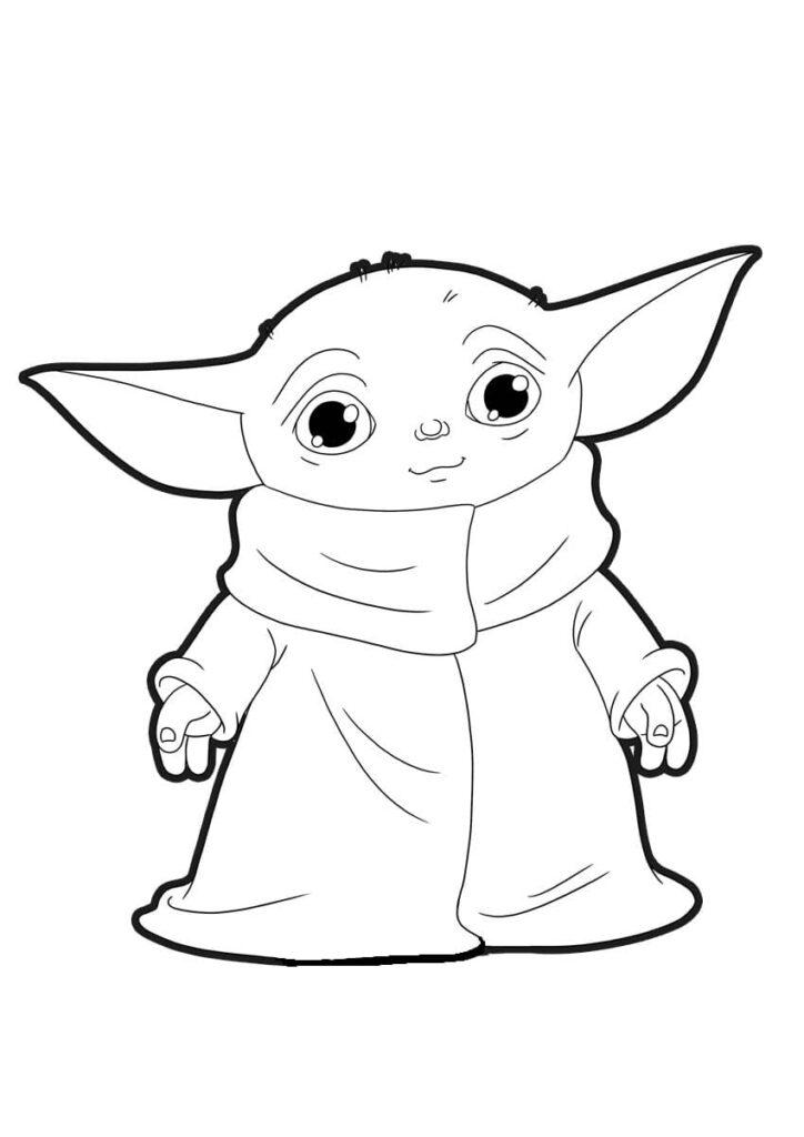 Desenho de Grogu Pdf Grátis para Colorir