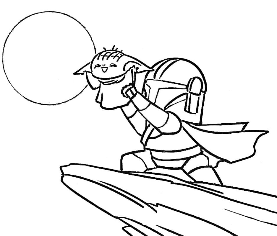 Desenho de Grogu Pdf para Imprimir e Colorir