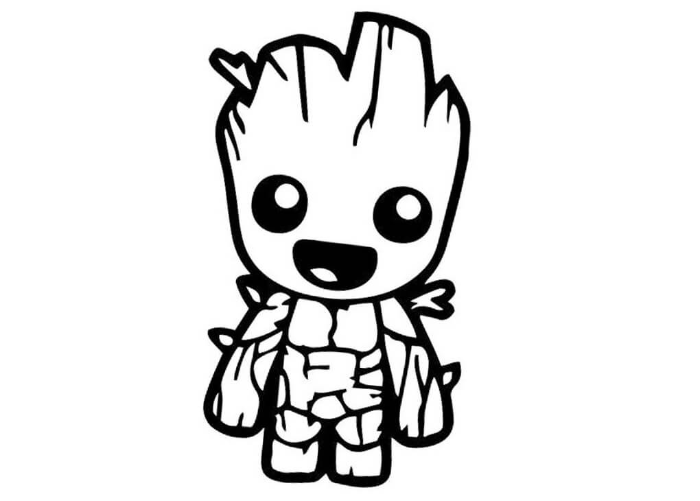 Desenho de Groot Bebê para Imprimir Lápis de Cor
