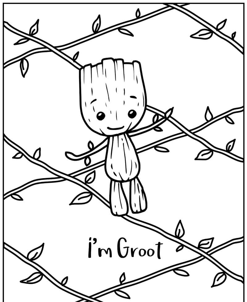 Desenho de Groot Herói para Colorir