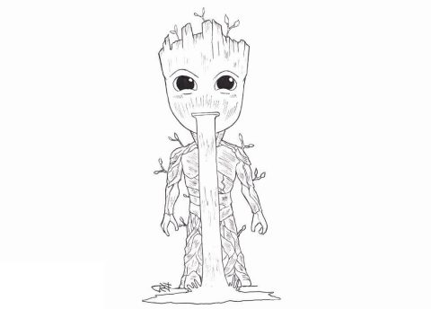 Desenho de Groot Imprimível Download