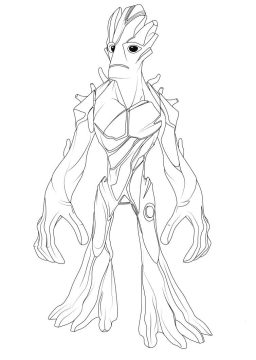 Desenho de Groot Poderoso para Colorir